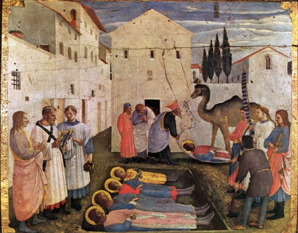 Sepulchring of Saint Cosmas and Saint Damian by Fra Angelico
